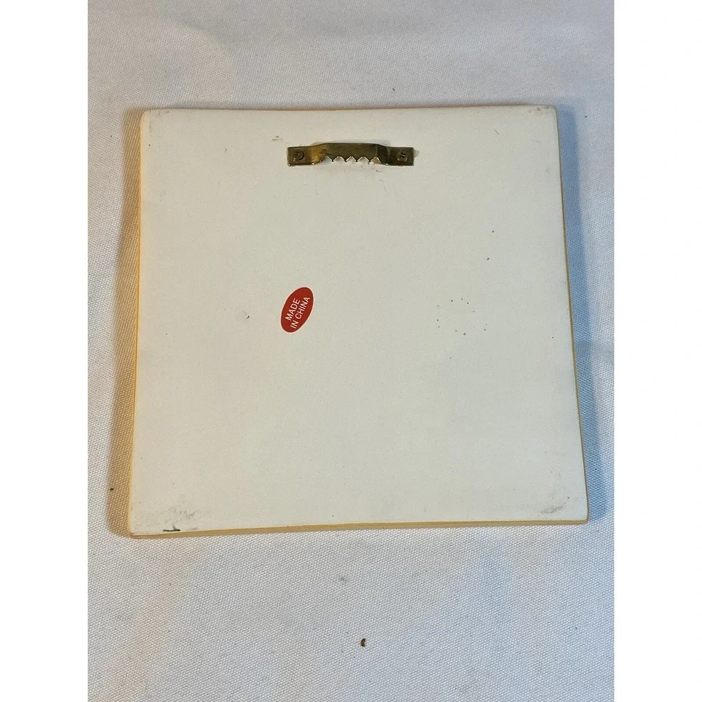 ceramic wall decor tile hand painted angel alleluia 5.5 X 5.5 inches‎